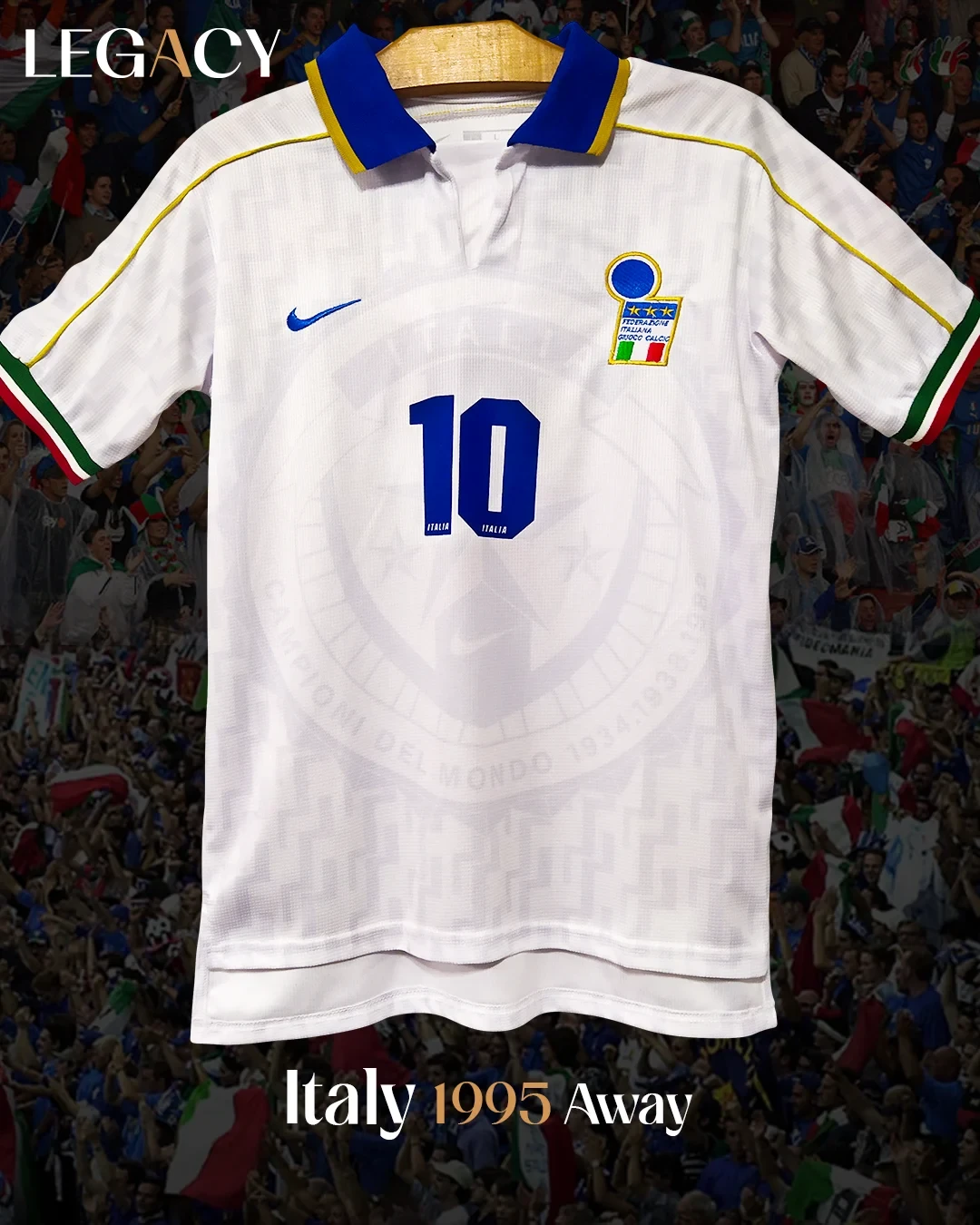 Italy 1995 Away - R.Baggio